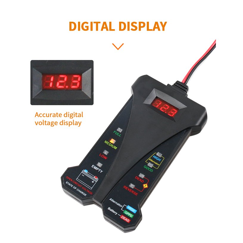 12V LED Battery Tester Analyzer Diagnostic Tool Car Battery Detector Digital Display Car Battery Detector Digital Display