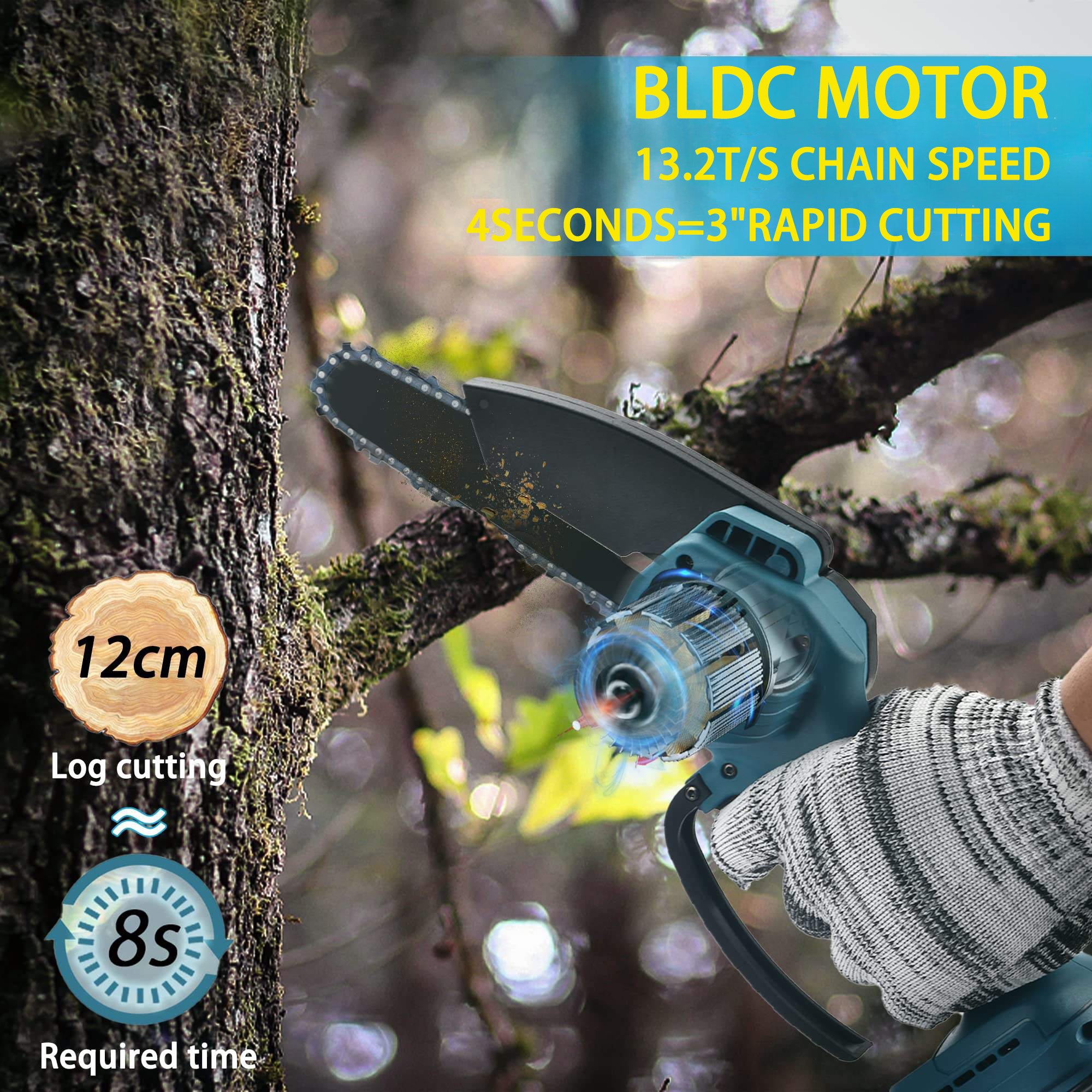Rechargeable lithium battery wood cutting machine chain saw Household electric chainsaw small pruning power saws motosierra