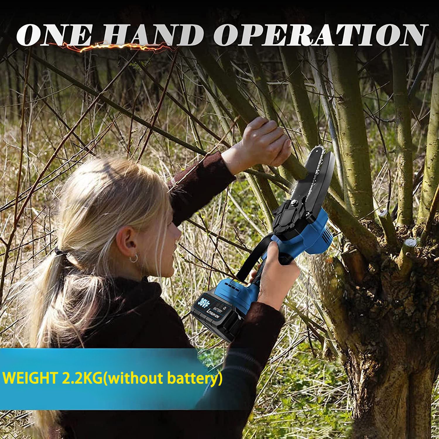 Rechargeable lithium battery wood cutting machine chain saw Household electric chainsaw small pruning power saws motosierra