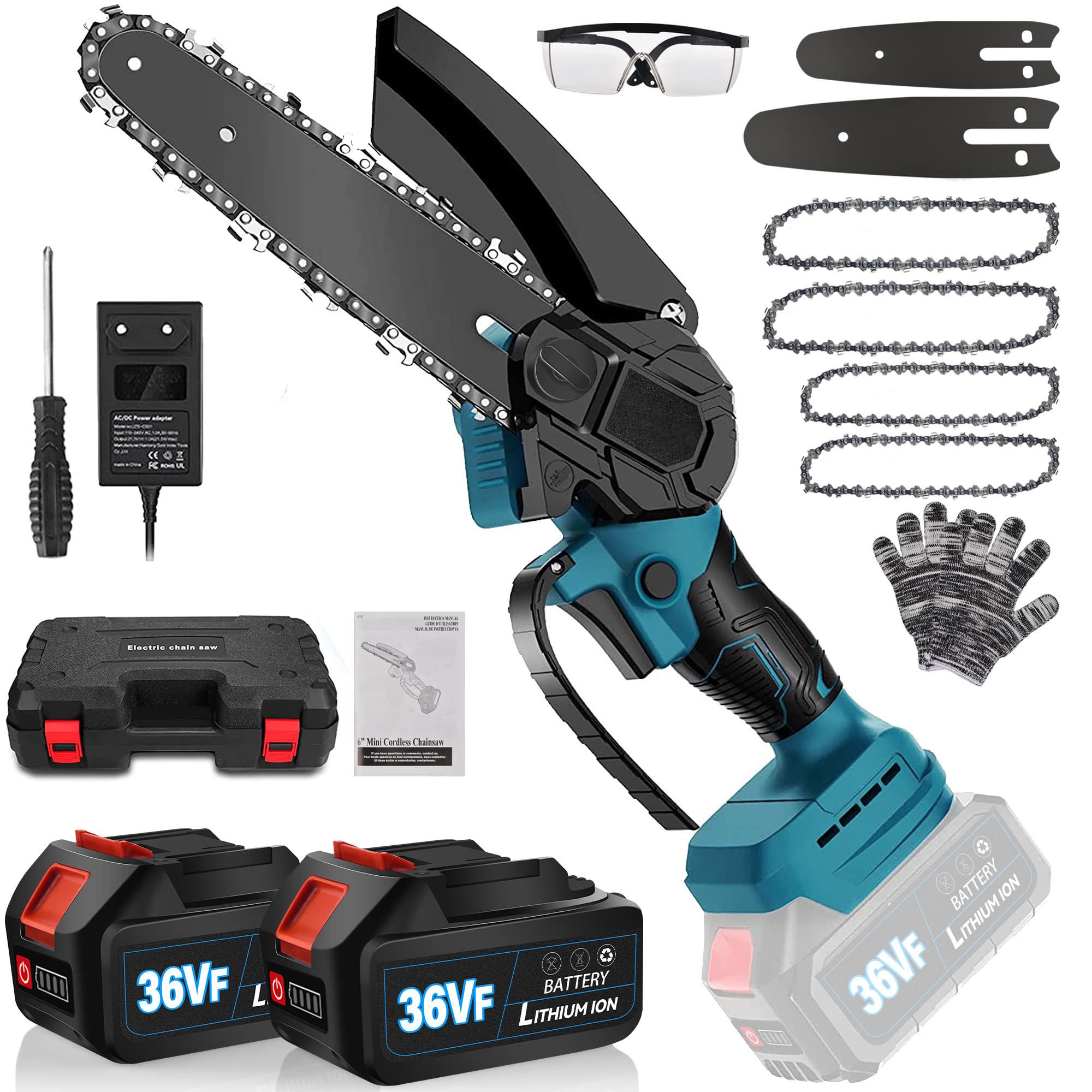 Rechargeable lithium battery wood cutting machine chain saw Household electric chainsaw small pruning power saws motosierra