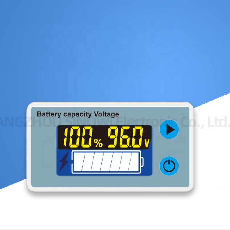 JS-C33 Battery Capacity Monitor 10-100V Battery Level Voltage Temperature Meter 12V 24V 36V 48V Percentage Indicator