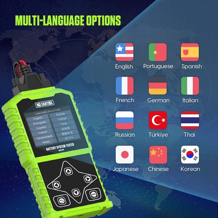 Mrcartool B200 New Arrival 12V 24V Car Auto Battery Tester Digital Battery Tester Analyzer For Automobile Bat