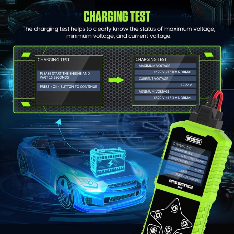 Mrcartool B200 New Arrival 12V 24V Car Auto Battery Tester Digital Battery Tester Analyzer For Automobile Bat