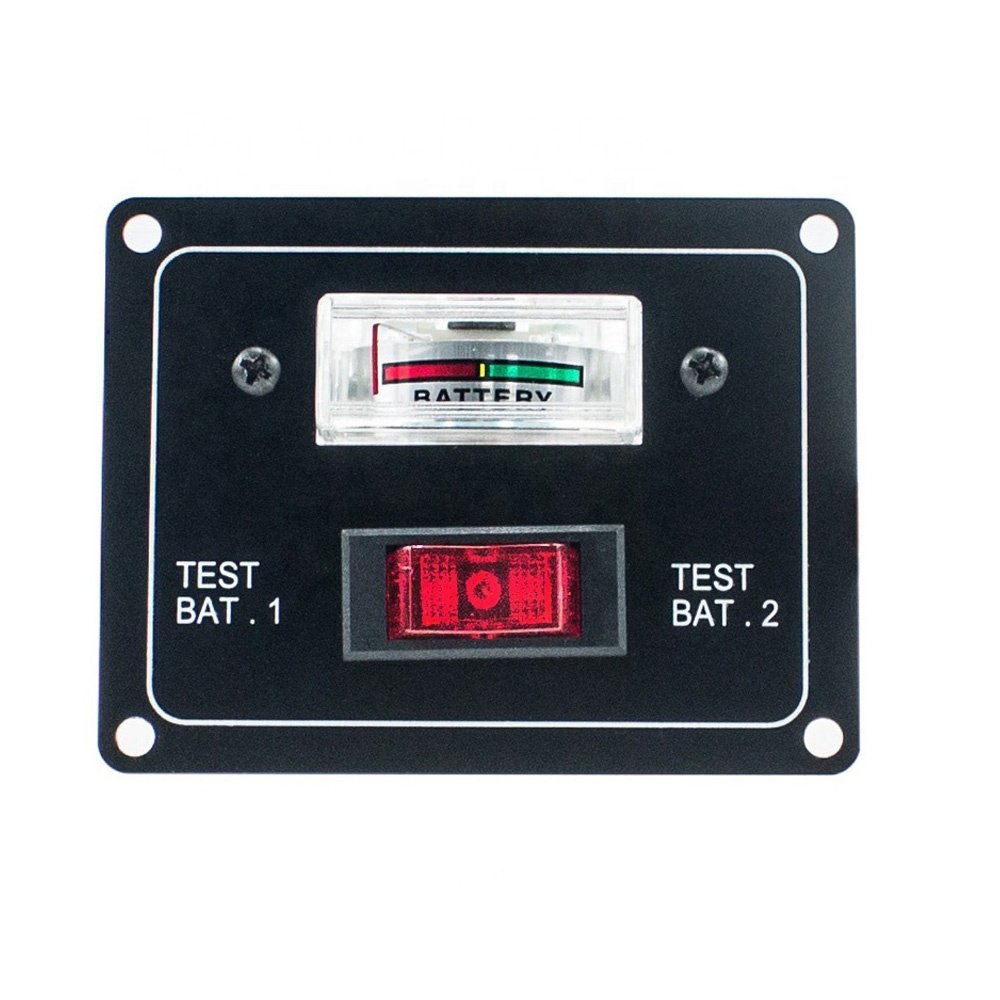 DC 12V Battery Volt Test Panel Marine Supplies Dual Battery Test for Car RV Boat Other Accessories
