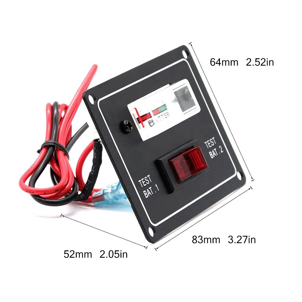 DC 12V Battery Volt Test Panel Marine Supplies Dual Battery Test for Car RV Boat Other Accessories