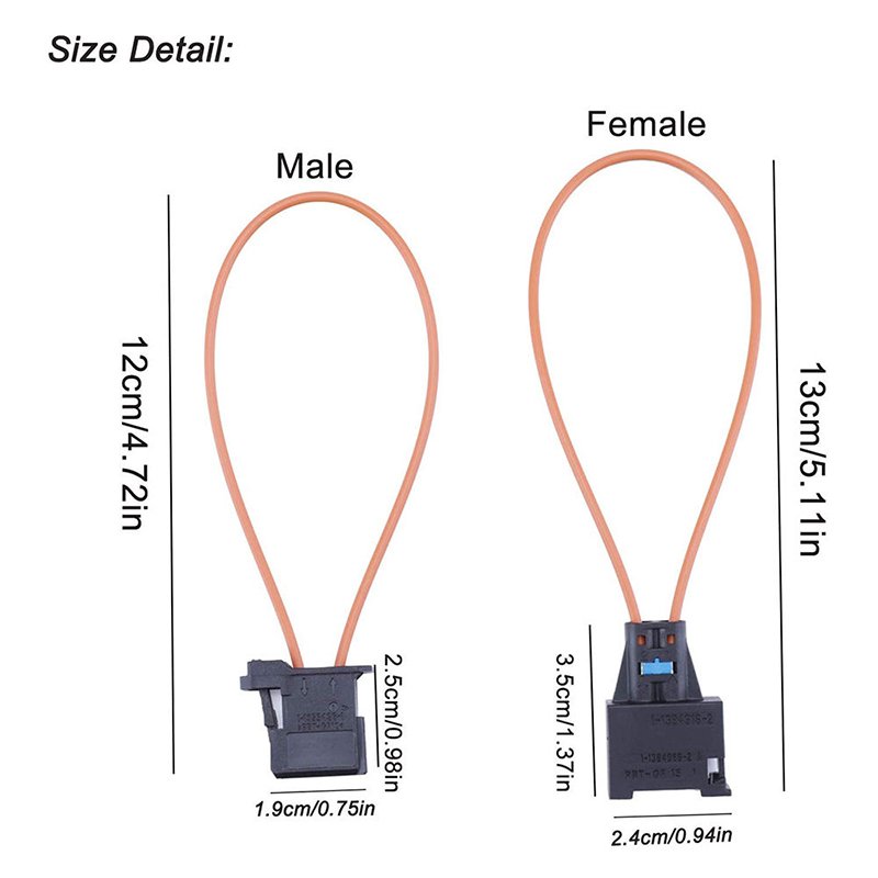 Most Fiber Optical Loop Bypass Female & Male obd Adapter Universal obd Connector for Radio and Audio BMW VW Audi Porsche SOS FIX