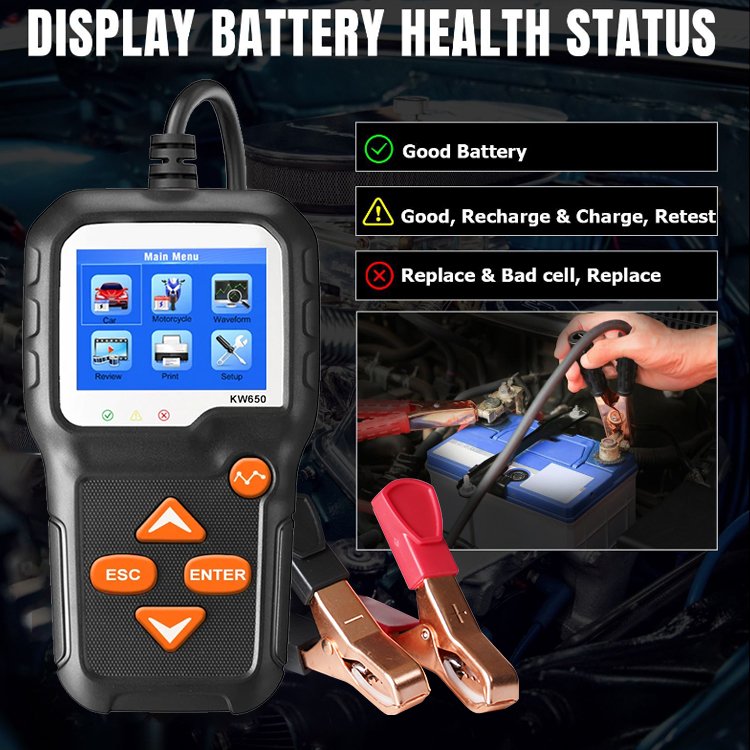Dongle High Quality 6V 12V Digital Color Screen Deep Cycle Capacity Car Battery Tester