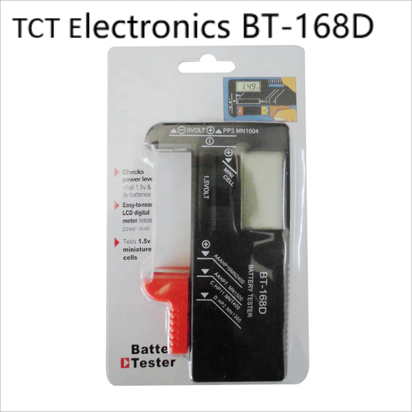 Digital Battery Tester BT-168D 9V/1.5V/AA/AAA Battery Capacity Tester Button Cell Volt Checker Universal Battery Tester BT168D