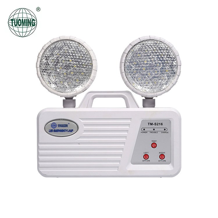 High quality two heads battery led emergency light rechargeable emergency lamp for hotel