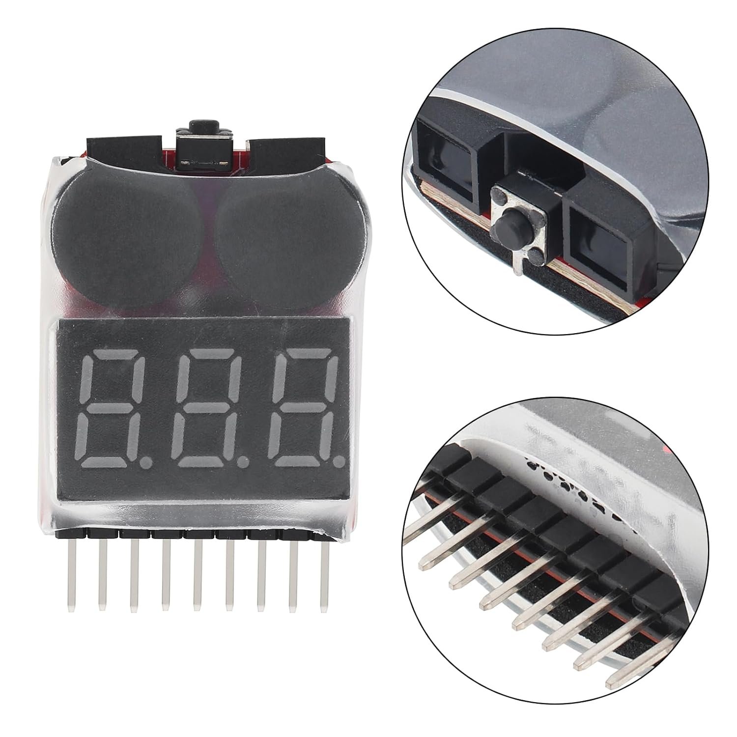 2in1 1-8s Lipo Battery Voltage Tester RC Low Voltage Buzzer Alarm Battery Monitor Checker Tester for 1-8s Lipo