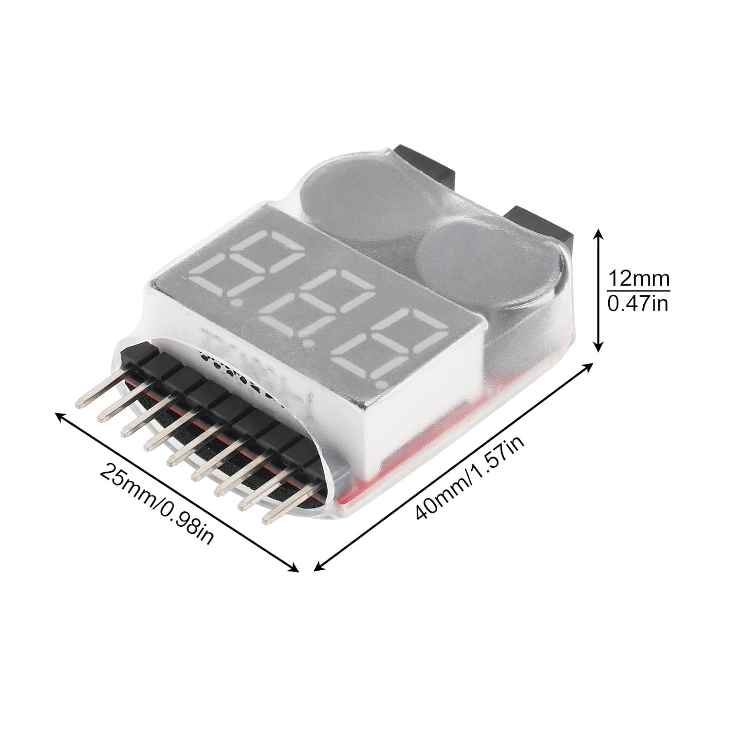 2in1 1-8s Lipo Battery Voltage Tester RC Low Voltage Buzzer Alarm Battery Monitor Checker Tester for 1-8s Lipo