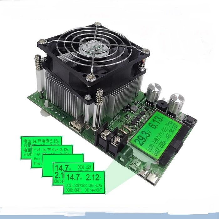 180W Digital Capacity Tester Power Supply Indicator DC 200V Electronic Load 18650 Battery Discharge Resistor Usb Checker Test