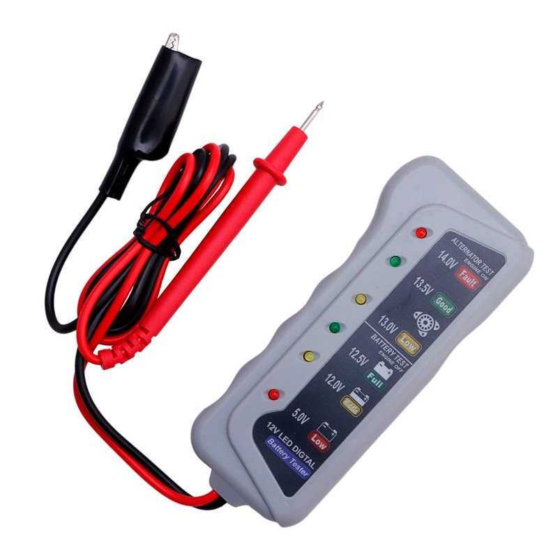 LED Digital Battery Tester Car Battery Alternator Device 12V For Checking Car Motorcycle Trucks