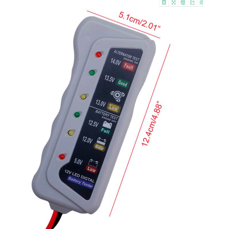 LED Digital Battery Tester Car Battery Alternator Device 12V For Checking Car Motorcycle Trucks