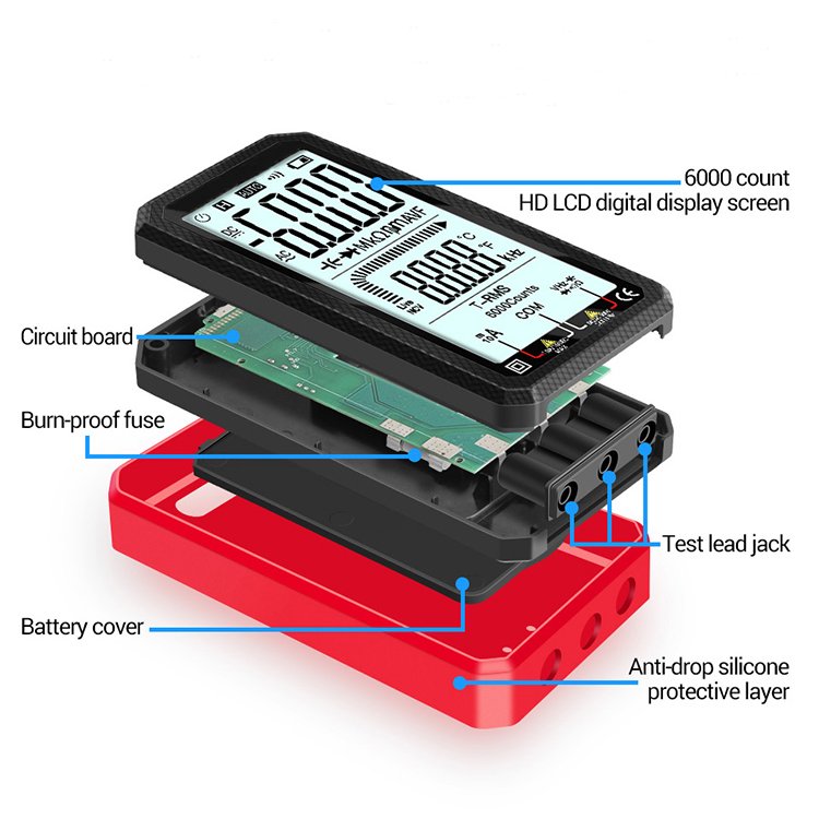 China TOP 10 Digital Smart Multimeter with Multifunction 6000Counts Multimeter Voltage Tester digital metre