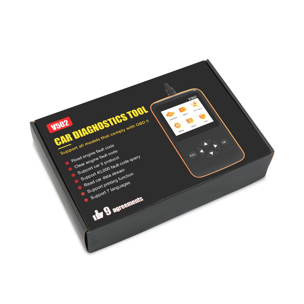 V502 newer odb2 scanner obd2 code scanner diagnostic device car for OBD2 car light truck SUV or hybrid vehicle to verify repairs