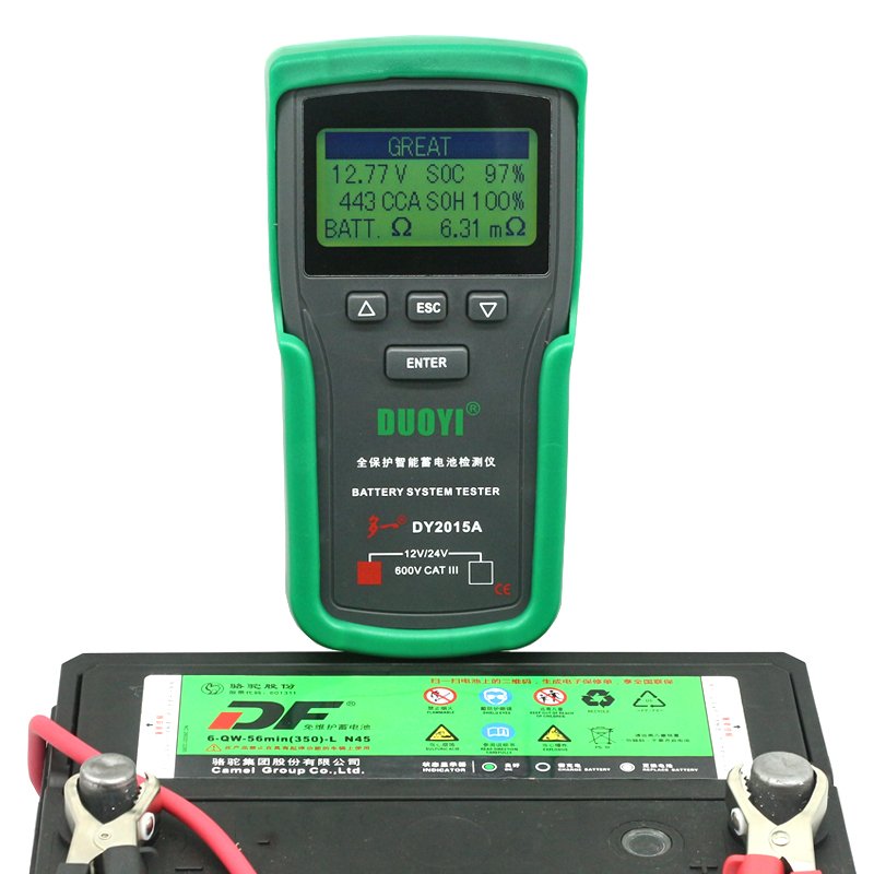Battery Tester Lead-acid Battery Charge and Discharge Tester DY2015A 12v/24v Battery Internal Resistance Life Detection