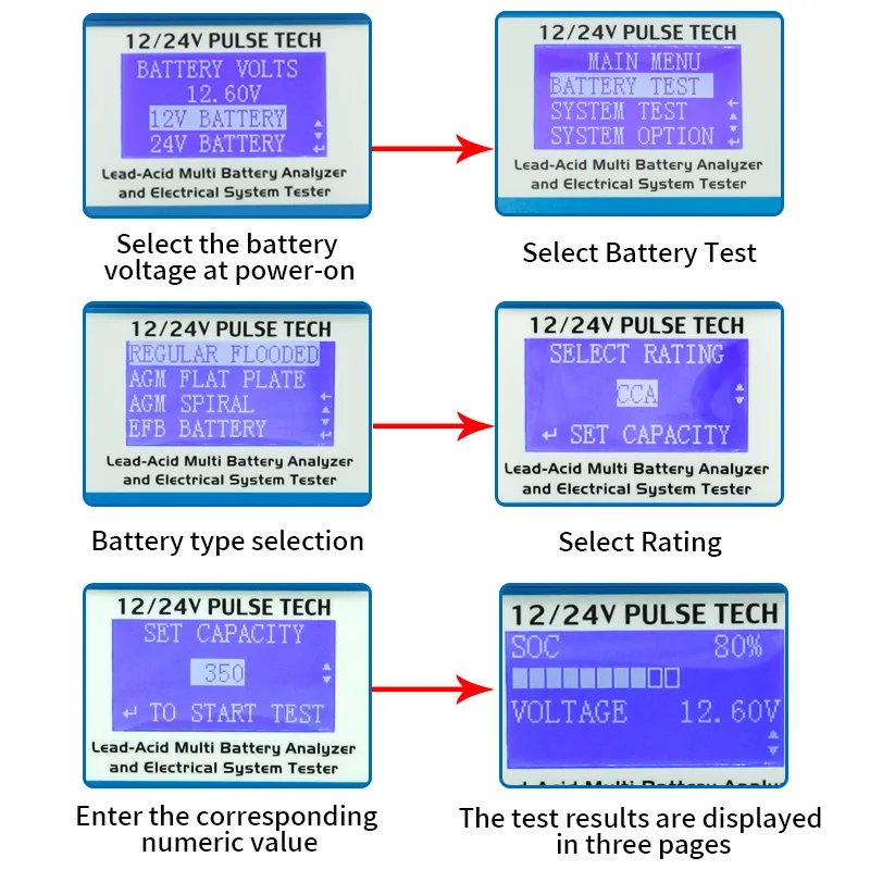 12v 24v car battery tester lead-acid battery analyzer BT900 start type battery tester start charging system test with printer