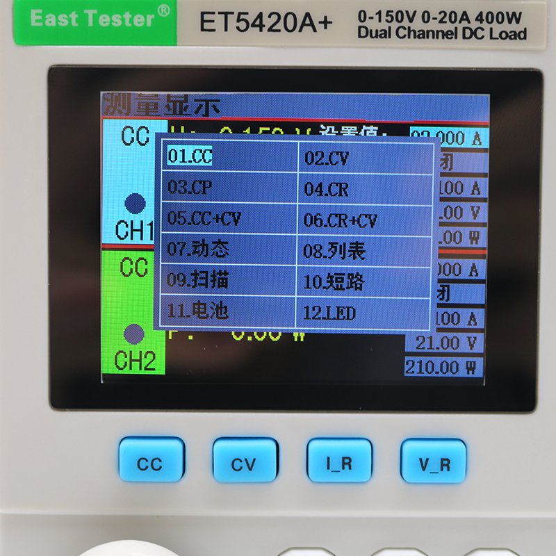 ET5410A+ 2-Channel dual channel 400W(200W*2) Programmable Dc Electronic Load