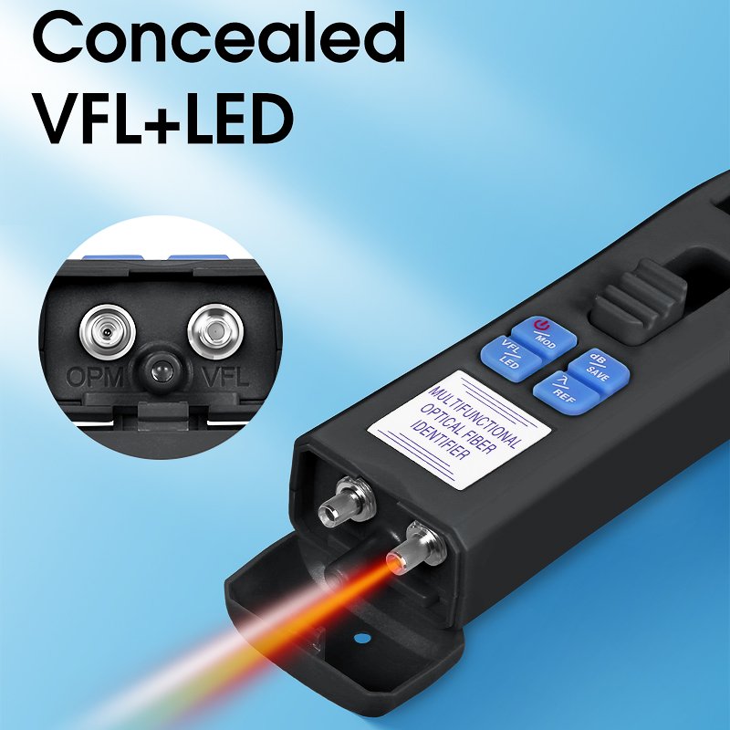 COMPTYCO MINI Charging Type Live Detector Identifier OFI+OPM+30mw VFL+LED Tester 800-1700nm SM MM Black Optic Fiber Identifier