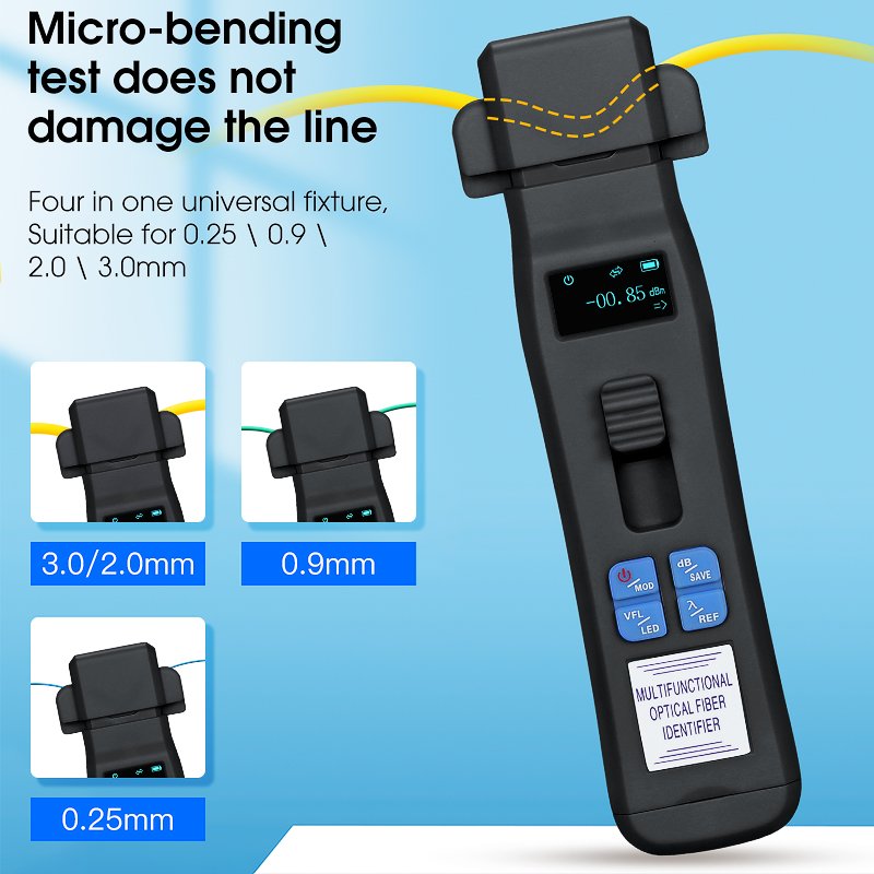 COMPTYCO MINI Charging Type Live Detector Identifier OFI+OPM+30mw VFL+LED Tester 800-1700nm SM MM Black Optic Fiber Identifier