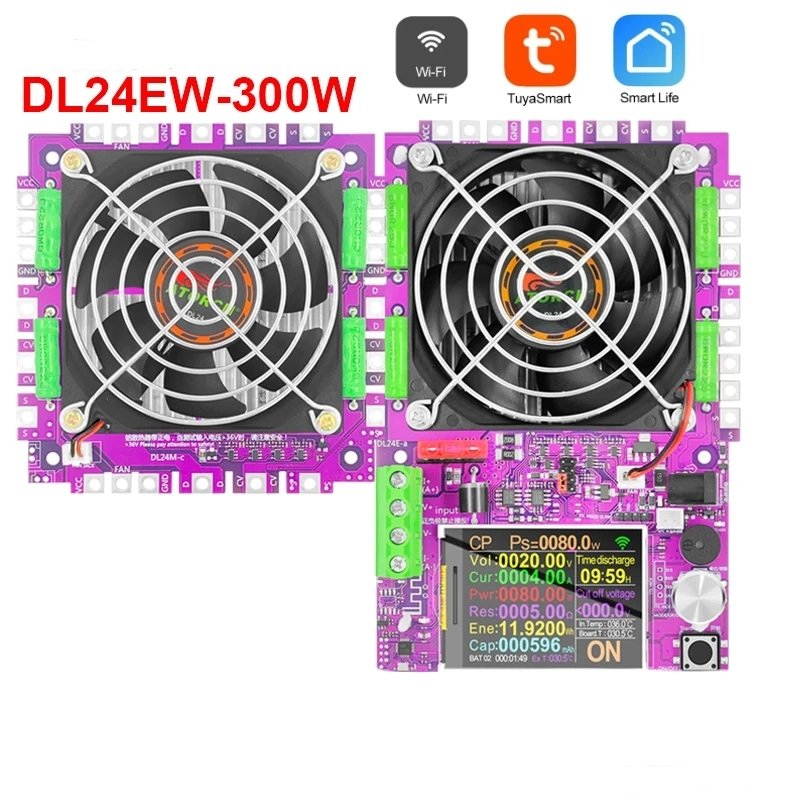 150W 300W 450W 600W Tuya WiFi Smart Power Electronic Load Tester Lithium lead-acid battery 18650 Battery Capacity Monitor Tools