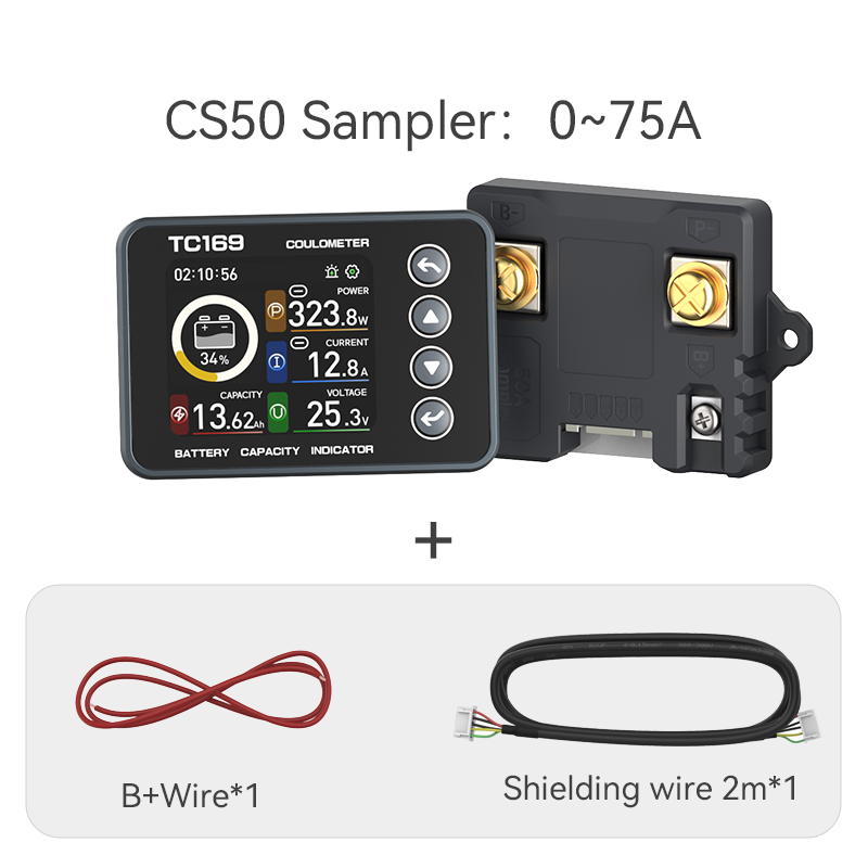 TC169 Mini DC Smart Battery Monitor With Shunt Battery Capacity Monitor Coulometer