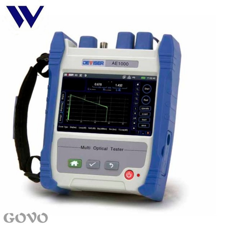 5 inch touchscreen AE1000B SM OTDR 1310/1550nm 33/31dB Deviser AE1000 Portable FTTx OTDR Tester