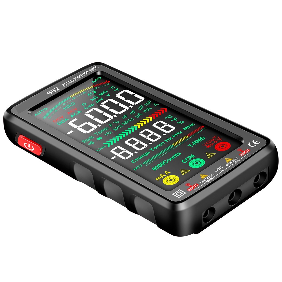 VA Reverse Smart Multimeter AC/DC Ammeter Voltage Tester Rechargeable Electric Ohm Diode Tester with USB Charge