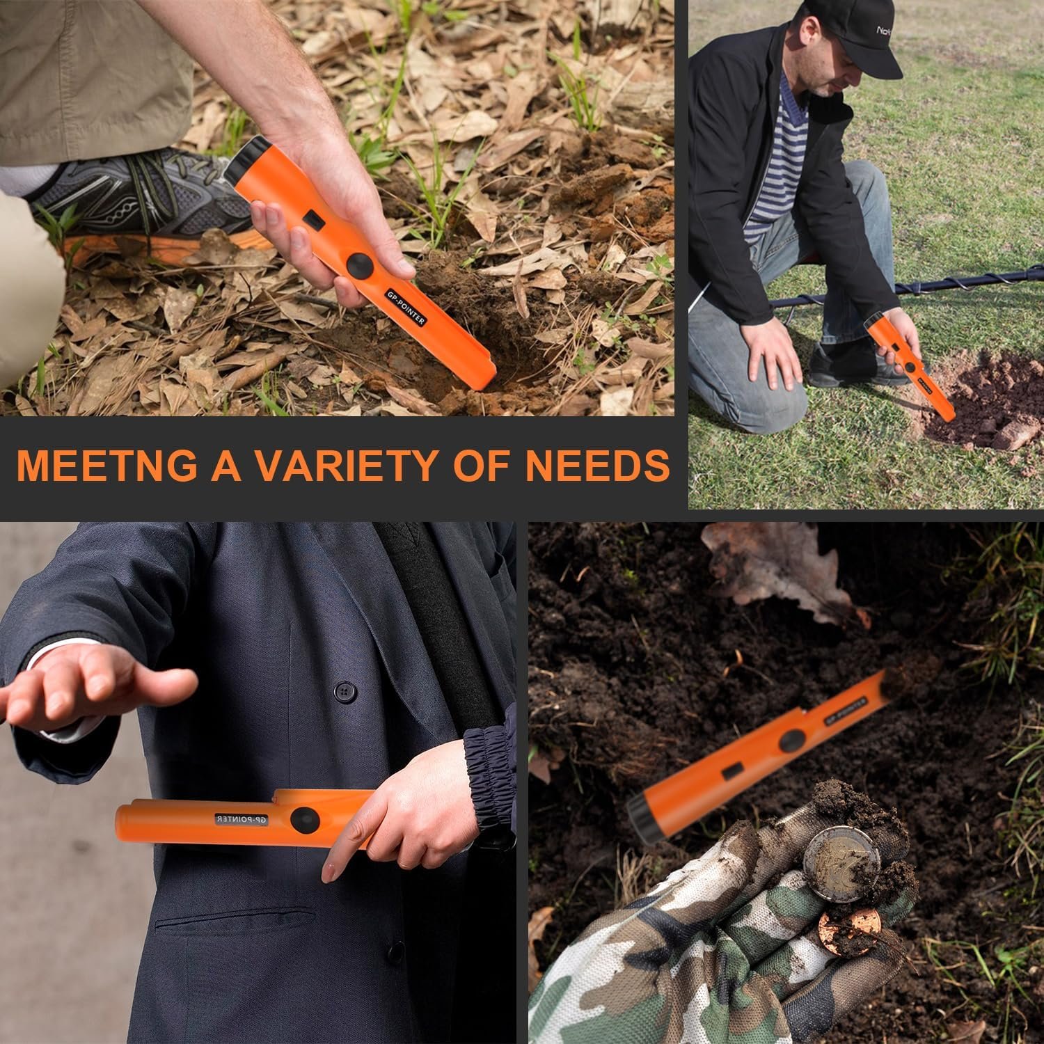 Handheld 360°Scanning Locating Gold Metal Detector for gold hunting Positioning Pin Pointer GP-Pointer Gold and silver coins