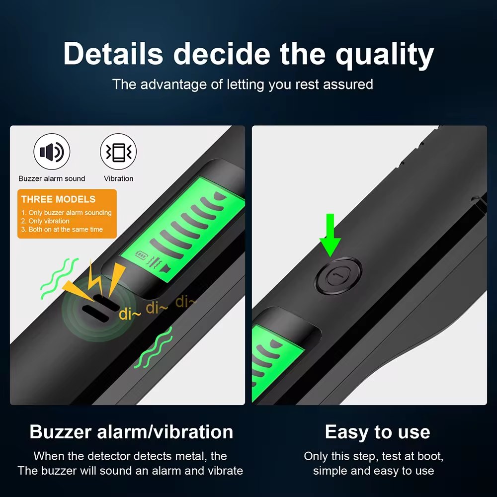 Security Checker 360 Scanning Handheld HLW- Metal Detector Buzzer Alarm/Vibration Metal Detector With Three Models