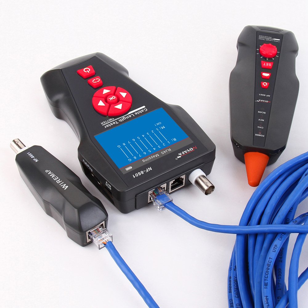 NF-8601 Multi-functional LAN Network Cable Tester for RJ45 11 BNC POE wire tracker with function Noyafa