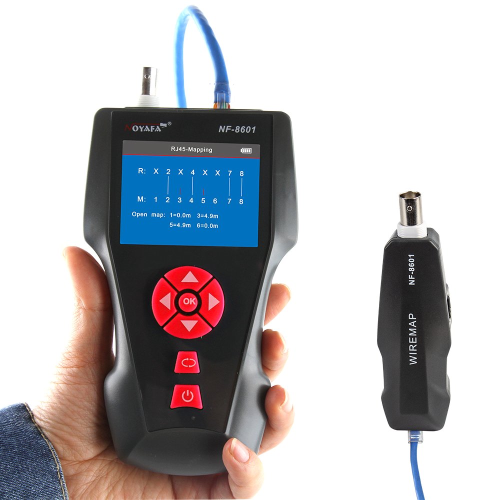 NF-8601 Multi-functional LAN Network Cable Tester for RJ45 11 BNC POE wire tracker with function Noyafa