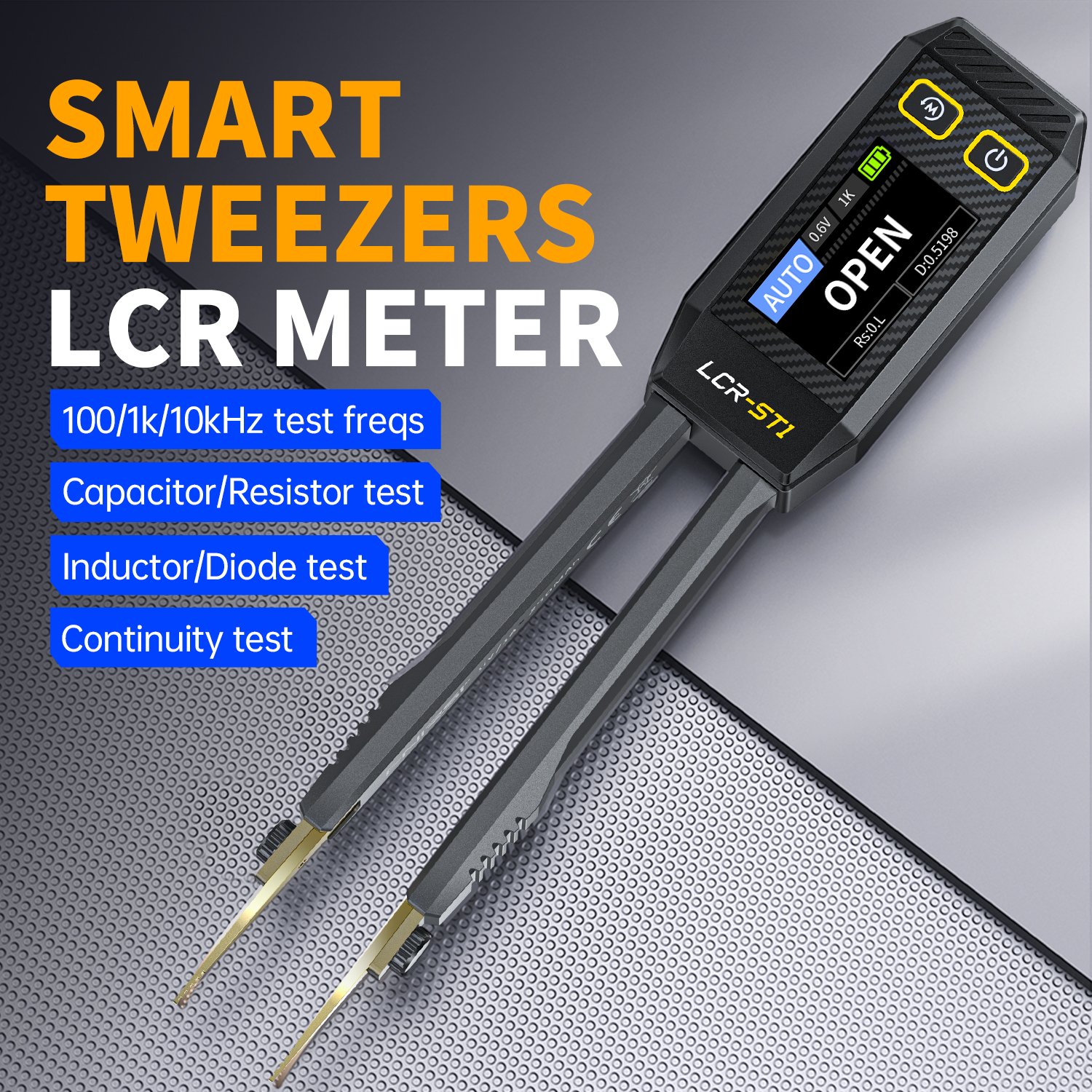 FNIRSI LCR-ST1 Tweezers, bridge tester, resistance, capacitance, inductance clamp tester