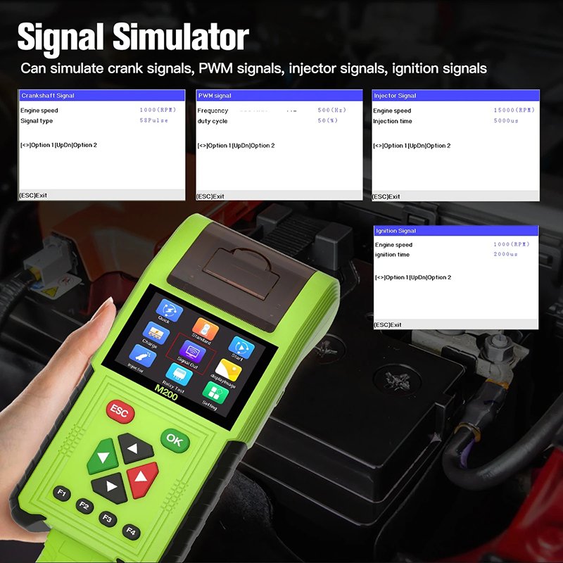 M200 Pro Full Version Multilingual universal motorcycle scanner 24 Cable motorcycle scanners motorcycles battery tester