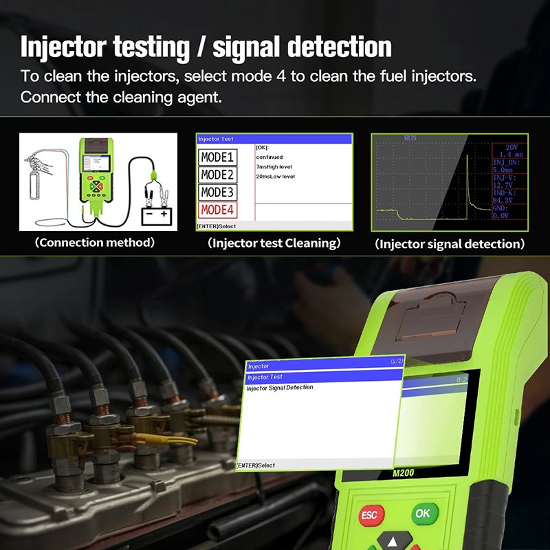 M200 Pro Full Version Multilingual universal motorcycle scanner 24 Cable motorcycle scanners motorcycles battery tester