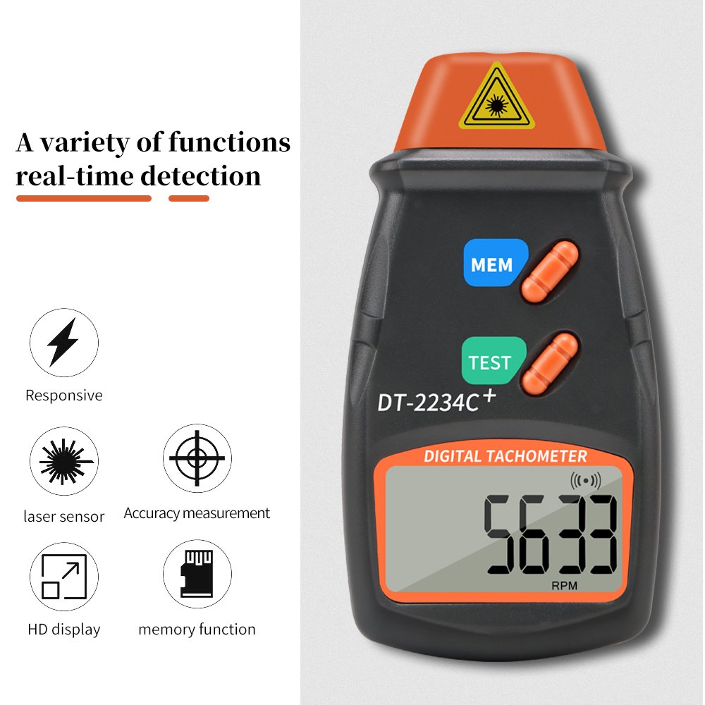 DT-2234C+ LCD Speedometer Digital Tachometer Speed Meter Tester Laser Tachometer Gauge