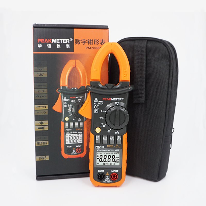 PM2108 600V AC/DC 600A AC/DC portable professional Clamp Meter measuring voltage and current for Solar Power System