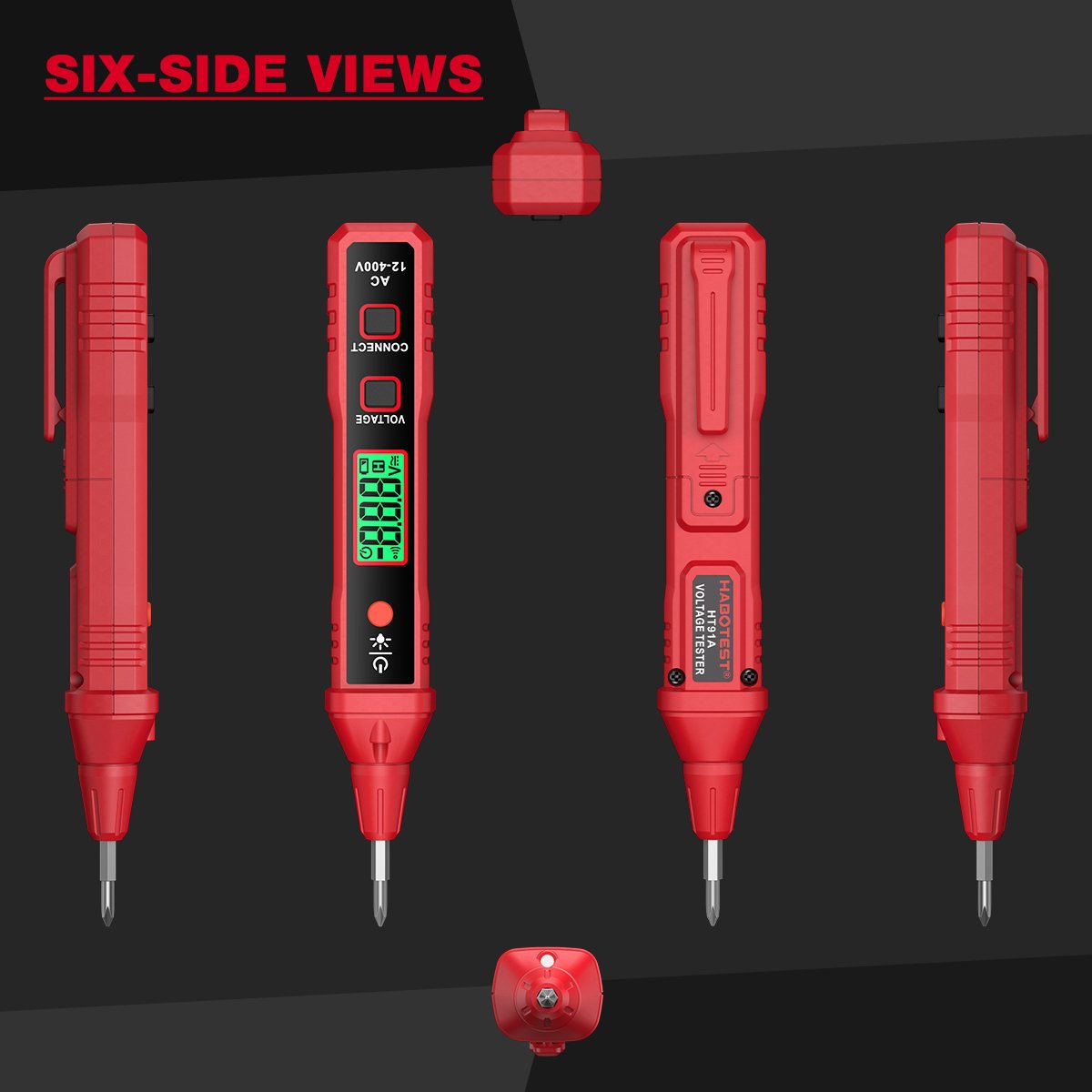 HABOTEST Best Non Contact Electrical Live Wire Breakdown Point Locator Checker Indicator AC Voltage Tester Pen with Screwdriver