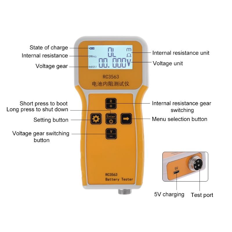 Accurate RC3563 lithium lifepo4 SLA AGM Battery Internal Resistance Tester car battery tester