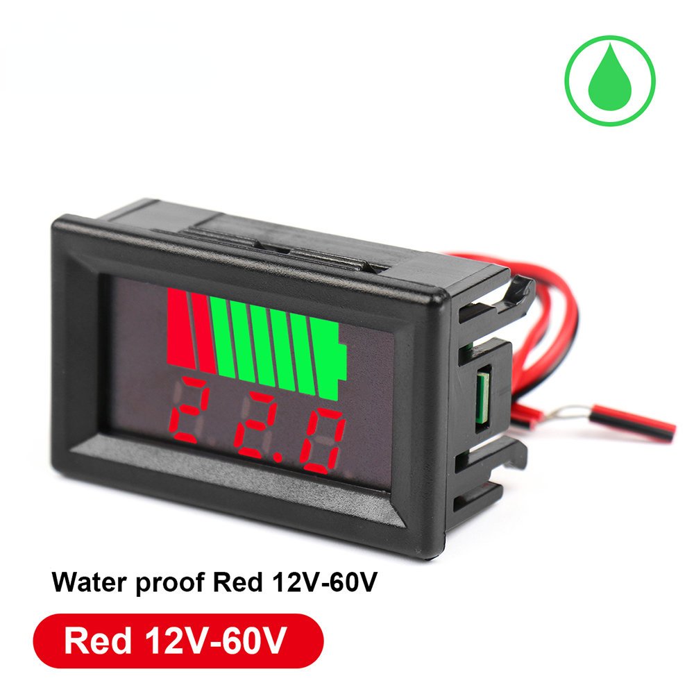12V 24V 36V 48V 60V 72V waterproof LED Digital Voltmeter Tester Battery Charge Level Indicator Lithium Battery Capacity Meter