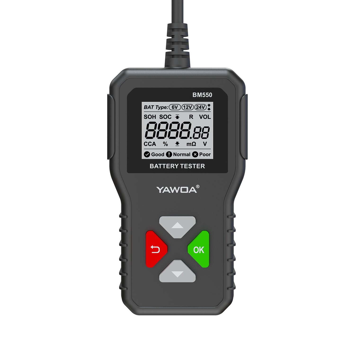 BM550 Car Battery Tester 6V 12V 24V 100-2000 CCA 2Ah-220Ah Battery System Detect Auto Battery Analyzer Tool