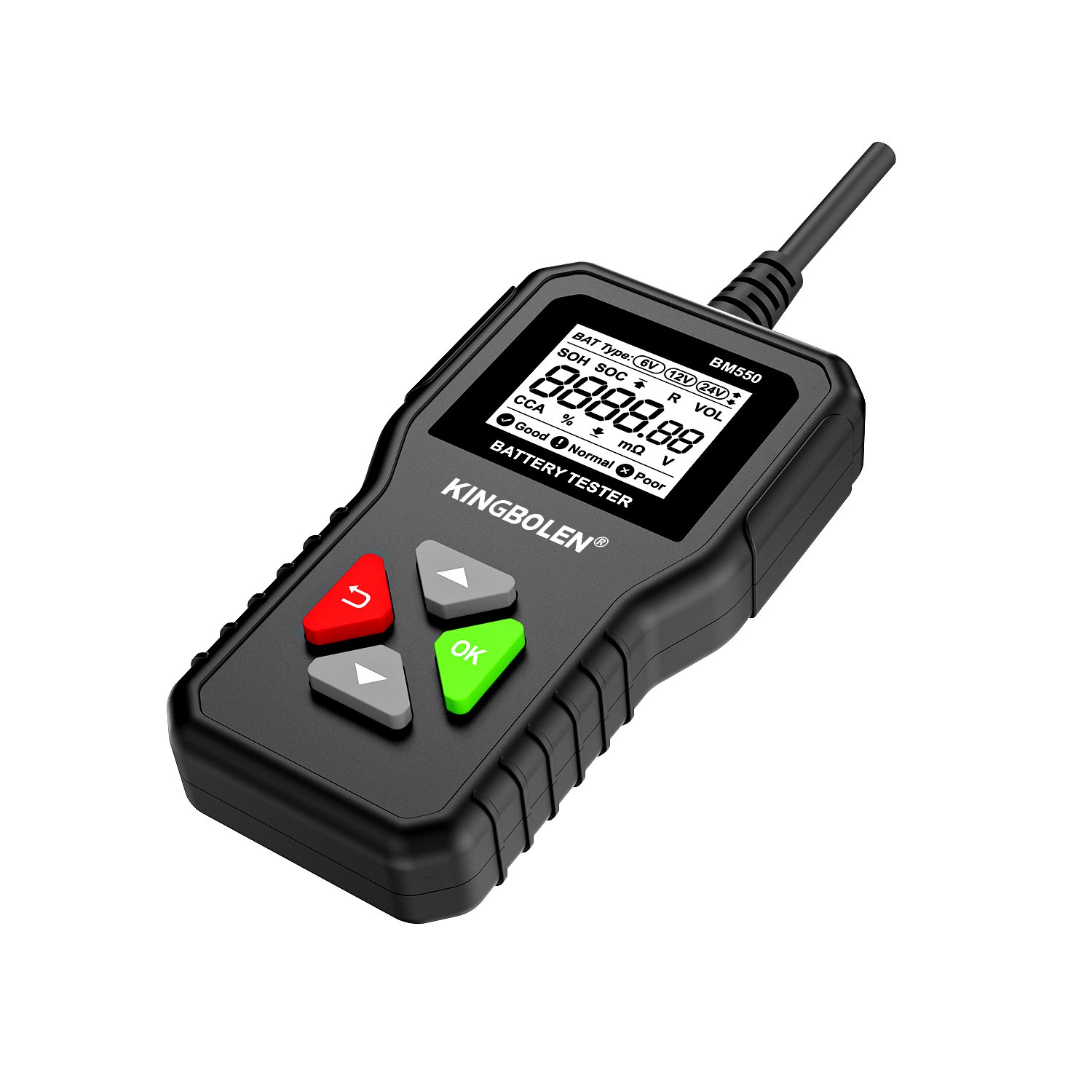 BM550 Car Battery Tester 6V 12V 24V 100-2000 CCA 2Ah-220Ah Battery System Detect Auto Battery Analyzer Tool
