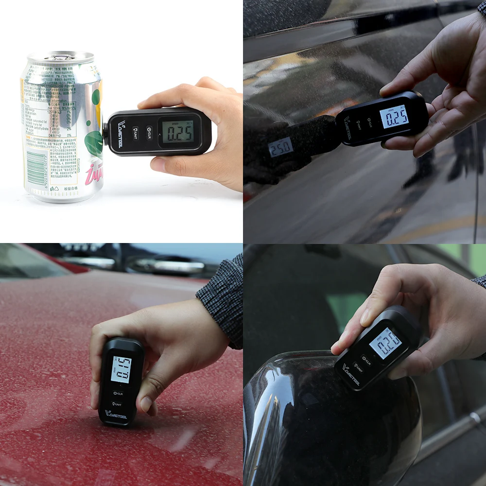 VDIAGTOOL VC100 Coating Thickness Gauge FE/NFE Car Paint Film Thickness Tester LCD Backlight 0-1.8MM Automotive Paint Tools
