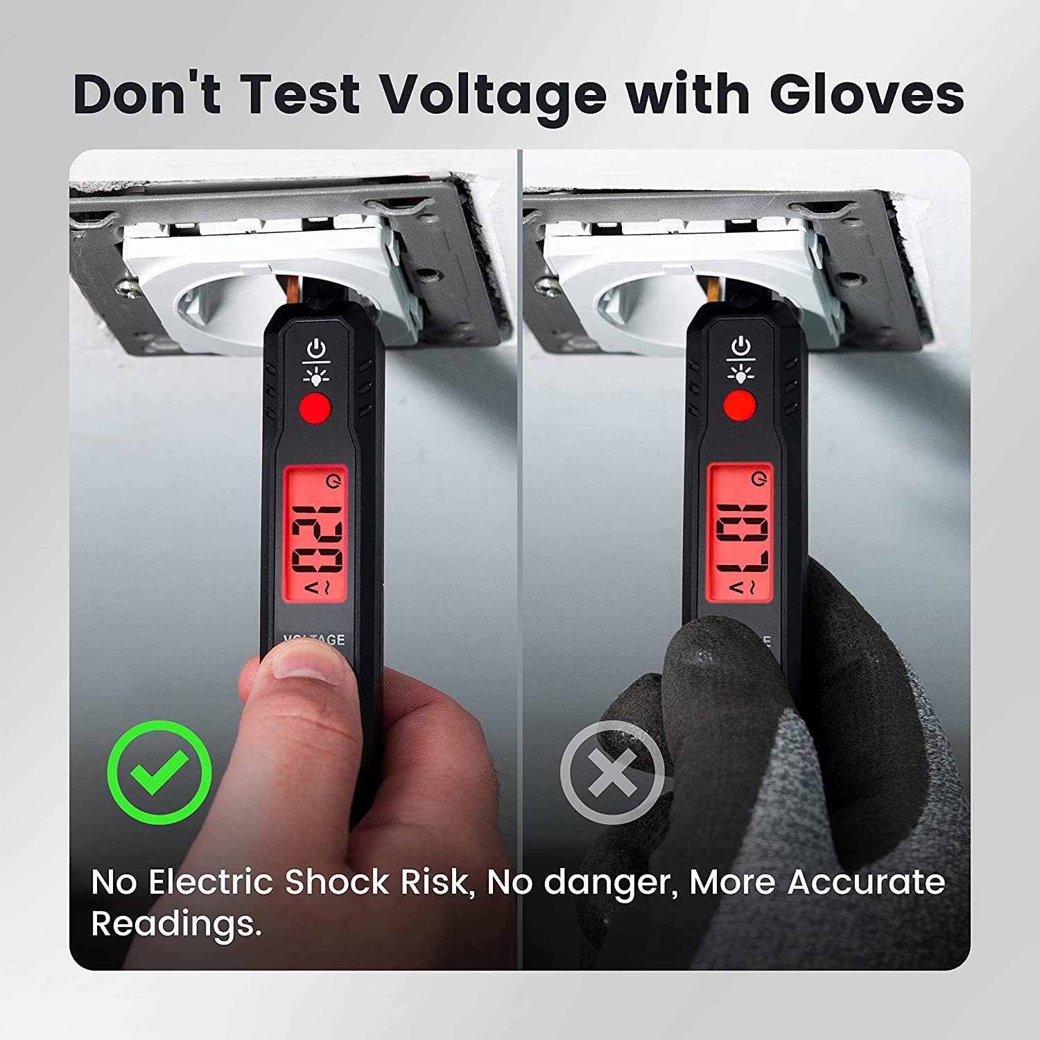 Non-Contact and Contact Voltage Pen with NCV Voltage Tester Pen/12V-300V Null Wire Tester Electrical Tester