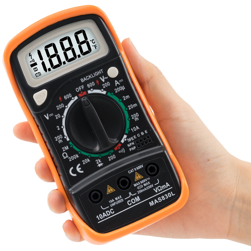 Multimeter Tester Portable Multi Tester AC DC Voltage DC Current Diode Continuity Temperature Tester