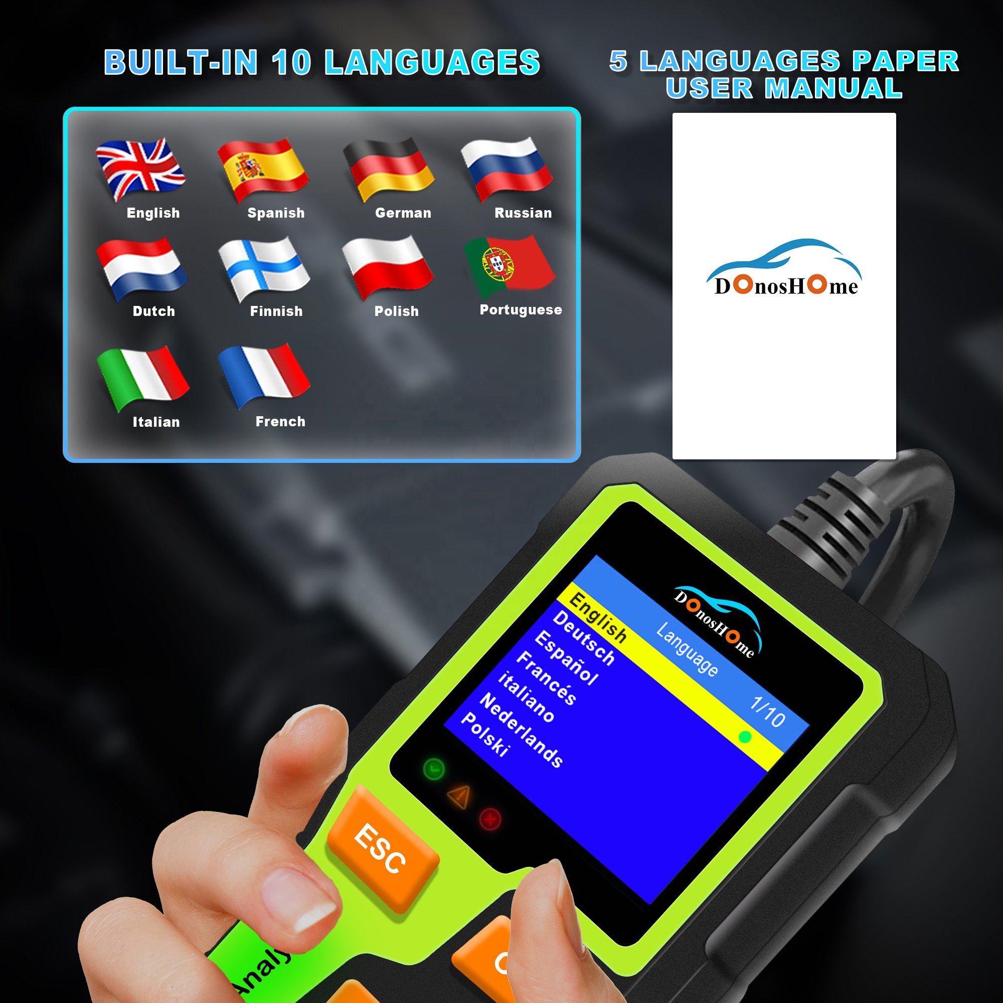 Upgraded Multifunction Car Battery Tester 12V 24V Analyzer Capacity Load Alternator Tester Charging Cranking Tester 100-2000CCA