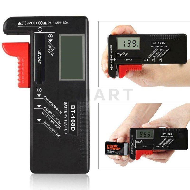 BT-168D Digital Battery Tester 9V/1.5V/AA/AAA Battery Capacity Tester Button Cell Volt Checker Universal Battery BT168D