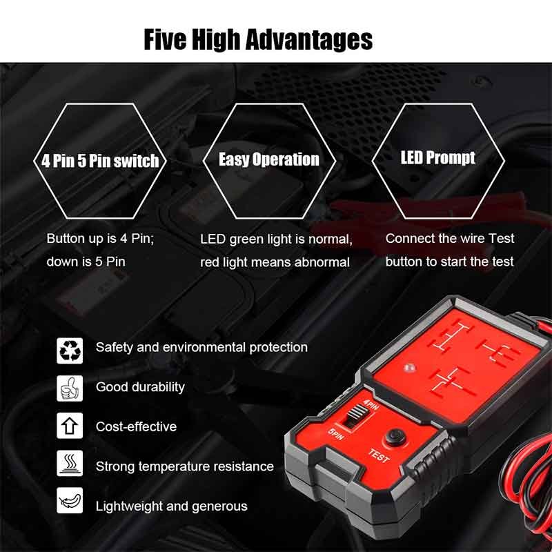 Car Relay Tester 12V Electronic Automotive Relay Tester Universal For Auto Battery Checker Alternator Analyzer Diagnostic Tool
