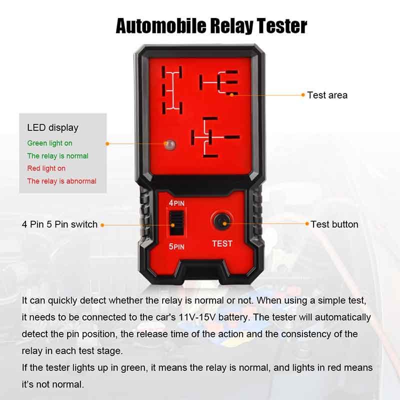 Car Relay Tester 12V Electronic Automotive Relay Tester Universal For Auto Battery Checker Alternator Analyzer Diagnostic Tool